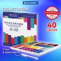 Пластилин  40цв Брауберг Академия классич 800г