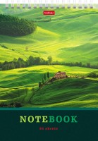 Блокнот А5 спираль 80л ХБ Зеленые долины тв подл клетка