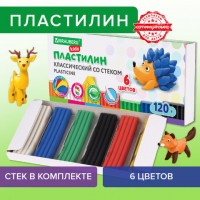 Пластилин  6цв 120гр. BRAUBERG KIDS