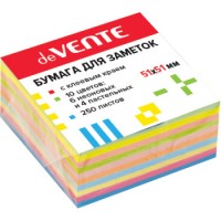 Блок бум 51*51 самокл-ся deVente 250л 6 неоновых и 4 пастел цвета