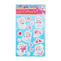 МультиАрт Наклейки 120*180 бумажные Кошечка Мари многоразовые
