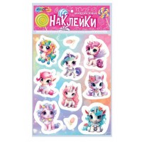 МультиАрт Наклейки 120*180 бумажные Единороги многоразовые