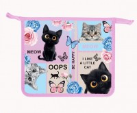 Папка д\тетр. А5 2отд.ХБ Cat day на молнии