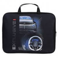 Папка с ручками  А4 на молнии Exclusive car 3D ткань