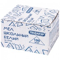 Мел белый 100шт Пифагор квадрат