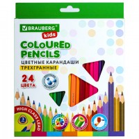 Каранд.24цв. BRAUBERG KIDS трехгран мягкие