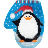 Набор для вышивания Klart Варежка с пингвином Klart(канва,нитки, иглы, схема)